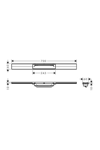 Hansgrohe Raindrain Flex Duş Kanalı 700 Kesilebilir Serbest Kurulum İçin - 56043670 Siyah