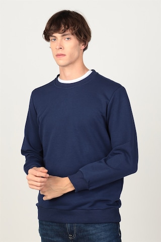 Tudors Bisiklet Yaka Basıc Unisex Sweatshirt Lacivert