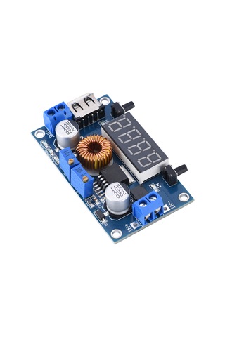 Lemestar Kristal Kasa İle 5a Sabit Gerilim Akım Düşürme Modülü, Voltaj-akım-güç Gösterici, Usb Arayüzü, 75w, Aşırı Akım Korumalı