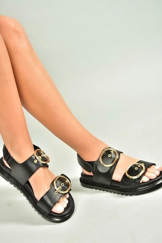 Fox Shoes U725092109 Siyah Kadın Sandalet Siyah