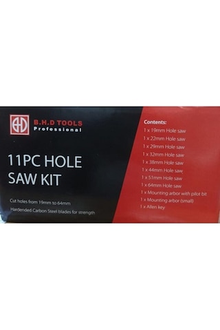 11 Parça 19-64 Mm Alçıpan Ahşap Delme Panç Seti