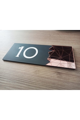 Dekoratif Rose Gold Aynalı Kapı Numarası