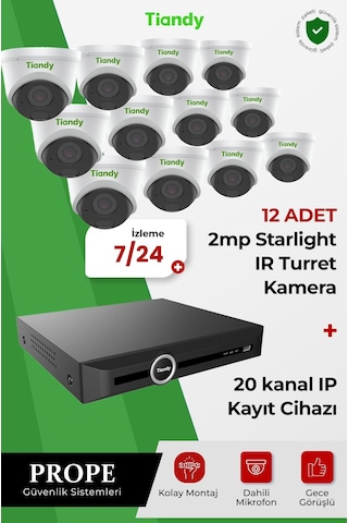 Tiandy 12 Kameralı Ip Sistem Paketi