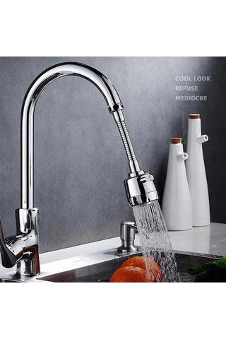 Suofeng Stainless Steel 360 Döner, 2 Modlu Duş & Darbe , Su Filtreli, Özel Arayüzlü, Su Tasarruflu, Çarpıtmaz, Geniş Kullanıma Uygun Faucet Ekranı GÜMÜŞ