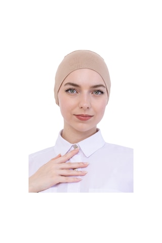 Modish Group Pratik Bone Pamuklu Tesettür İç Bone, Başörtüsü İçin Hazır Viskon Şapka, Namaz Günlük Kullanım İçin Koyu Vizon