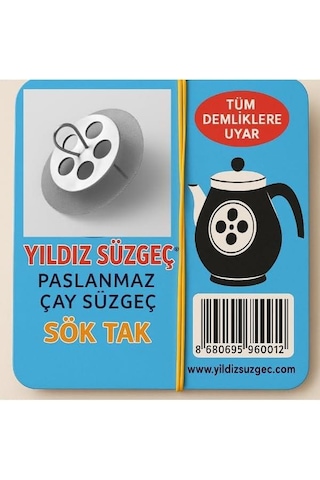 3b Trend 6 Adet Çaydanlık İçi Çay Süzgeci Demlik Süzgeç Metalik