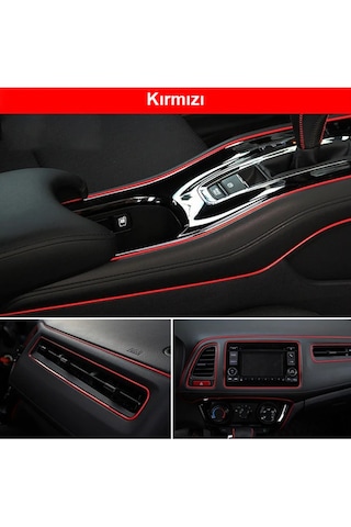 Torpido Fitil Kırmızı Yeni Nesil Trim Fitil Araç İçi İp Şerit 5 M