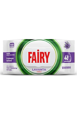 Fairy Yüzey Temizlik Havlusu 100 Lü Lavanta Yağlı X 2 Adet Beyaz