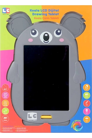 Sevimli Koala Çizim Tableti 22 Cm Gri