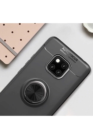 Huawei Mate 20 Pro Kılıf Yüzüklü Magnetli Ravel Case