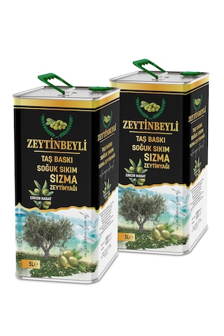 Zeytinbeyli Taşbaskı 10 Lt Natürel Sızma Soğuk Sıkım Zeytinyağı