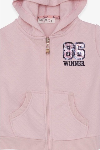 Kız Çocuk Hırka Nakışlı Pullu Pudra (1.5-5 Yaş)