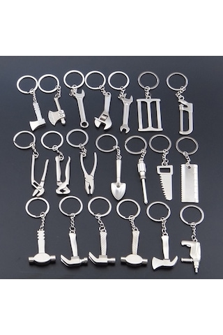 Tongxida 10 Parça Demir Anahtarlık H-390 Parlak Çekiç