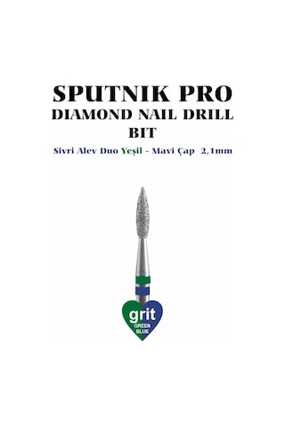 Elmas Sivri Alev Freze Duo Yeşil-mavi Çap 2,1mm
