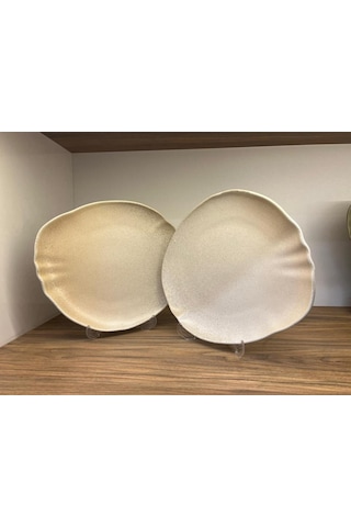2'li Sahara Tone Oval Tabak 30 Cm Servis-sunum-kahvaltı-peynir-şarküteri Çok Amaçlı Gourmet Tabak Çok renkli