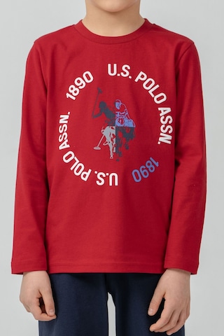 U.S. Polo Assn. Erkek Çocuk Pijama Takımı Baskılı Kırmızı Uzun Kol Pijama Takımı Us2638-c-v2 Us2638-c-v2