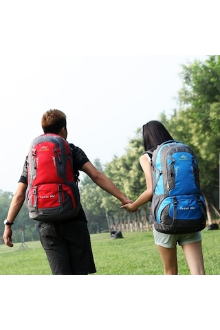 Willowhaven 8610 Outdoor Kamp Yürüyüş Sırt Çantası 60lt Kırmızı, Erkek/kadın Uygun, Konforlu Yürüyüş Ve Kamp Yaşamı İçin İдеal Kırmızı