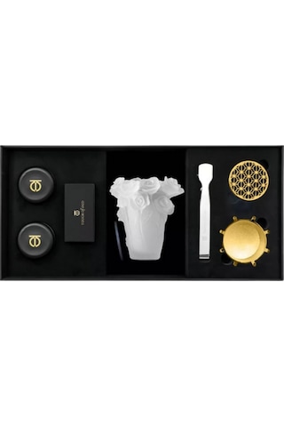 Touch Of Oud White Flower Burner Hediye Seti, Bukhoor Ve Dukhoon Tütsü Seti Oda Kokuları Siyah Diğer