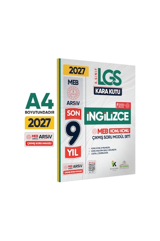 2026 LGS 8.Sınıf İNGİLİZCE Karakutu MEB Çıkmış Soru Modülü Video/PDF Çözümlü Konu Konu Son 9 Yıl