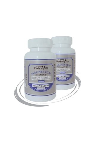 PadroVita Magnezyum ve B6 Vitamini İçeren Takviye Edici Gıda 2 x 60 Kapsül