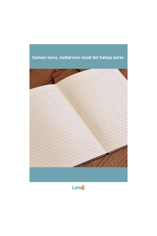 Somon Renkli Desenli Deri Defter 21x15 Cm 96 Yaprak Çok Renkli