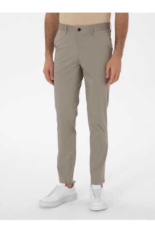 Cacharel Yeşil Slim Fit Pamuk Karışımlı Kanvas Pantolon Yesıl