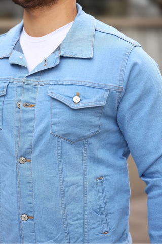 Koyu Haki Erkek Kot Ceket Mavi