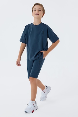 U.S. Polo Assn. Erkek Çocuk 2 Li Bermuda T-şhirt Takım Gri-2322 Gri