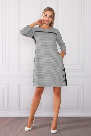 E.T.'S Element'S Kadın Deri Detaylı Elbise Gri