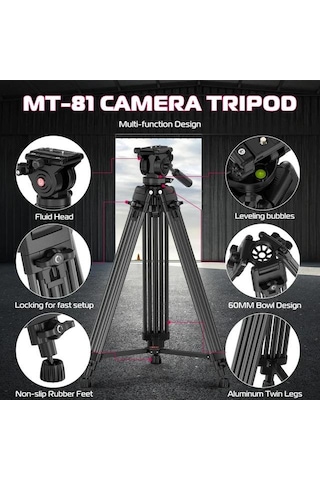 Ulanzi Mt-81 Alüminyum 360 Ball Head Kafa Video Tripod