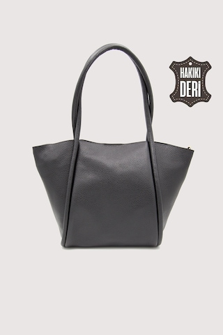 Hakiki Deri Kadın Organizerlı Omuz Çantası Siyah Smr9205 Siyah