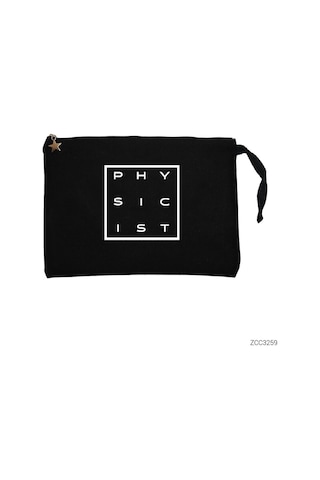 Zepplin Giyim Physicist Box Siyah Clutch Astarlı Cüzdan / El Çantası Siyah
