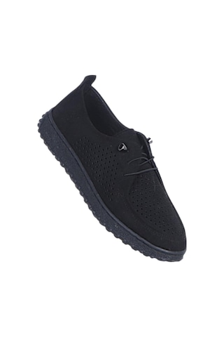 Ayakcenter Ayzen 5150 Süet Siyah Kadın Loafer Ayakkabı