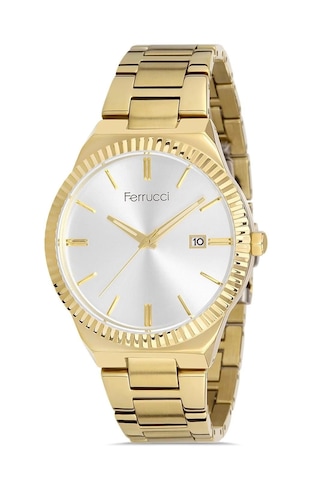 Ferrucci Fc04525 Gold Renk Takvimli Çelik Kordon Klasik Model Erkek Kol Saati