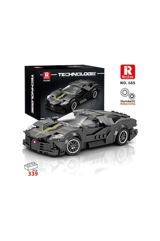 Reobrix Creator 685 Bugatti La Voiture Noire Spor Araba Yaratıcı Yapı Blok Seti Building Blocks - 339 Parça
