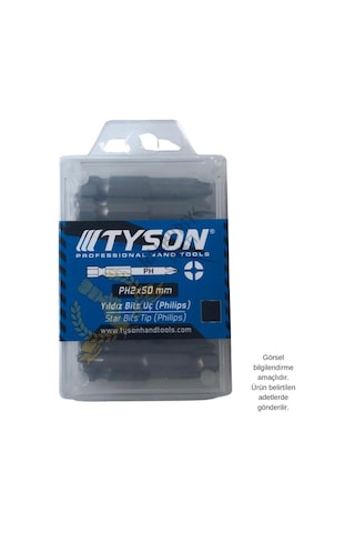 Kupa Tyson Vidalama Ucu Bits Uç - Ph2 Yıldız - 5 Cm. - 30 Adet
