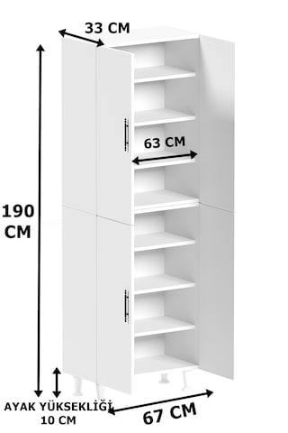 Ae-2086 Bala Atlantik Çam Çok Amaçlı Mutfak Dolabı&banyo Dolabı