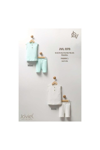 Joviel Baby & Kıds Soft Önden Düğme Detaylı Kalın Askılı Badi Tayt Takım Mint Yeşili Mint Yeşili