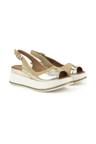 Ziya, Kadın Hakiki Deri Dolgu Topuk Sandalet 151992z50020 Bej 151992z50020 340 Bej