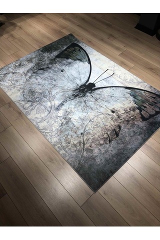 Doğuş 3Boyutluhalı 3D 739 Kelebek Kaymaz Halı 100X140 Cm