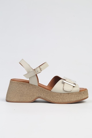Pierre Cardin Pc-7209- 3807 Bej-kadın Dolgu Topuk Sandalet Ayakkabı 001