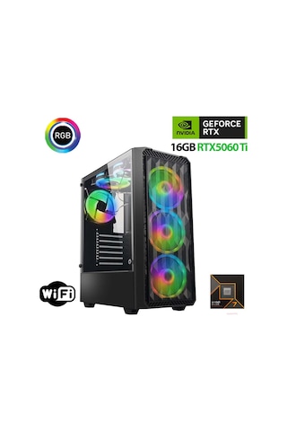 Xaser Thunder X850 007 R7 7700 32 GB 1 TB SSD 16 GB RTX5060 Ti Free Dos Masaüstü Oyuncu Bilgisayarı
