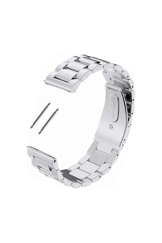 20mm Gümüş Renk Paslanmaz Çelik Saat Kordonu Darbelere Dayanıklı Metal Kayış, Çelik Pimli Diğer