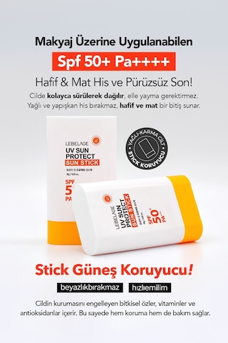 Lebelage Stick Formda Güneş Koruyucu Lebelage UV Sun Protect Sun Stick SPF 50+ PA ++++