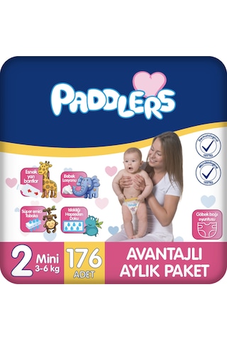 Bebek Bezi 2 Numara Mini (3-6 Kg) 176 Adet – Aylık Paket, Hassas Ciltlere Uygun