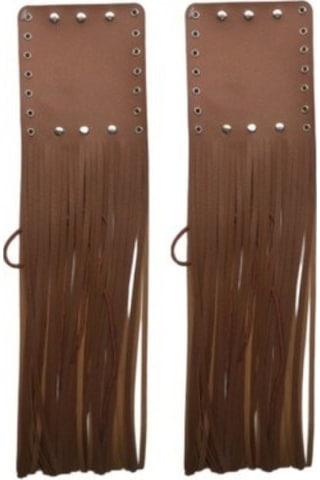 Motosiklet Cooper Cruiser Elcik Püskülü 1. Kalite Deri Motor Elcik Püskül Takım Kahvrerengi