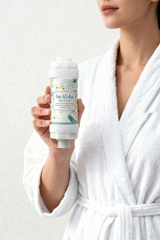 Baby Powder C Vitaminli Aromatik Duş Filtresi - Saç Dökülme Karşıtı, Cilt Besleyici Klor Ve Kireç Arıtıcı Duş Filtresi 150gr Saydam