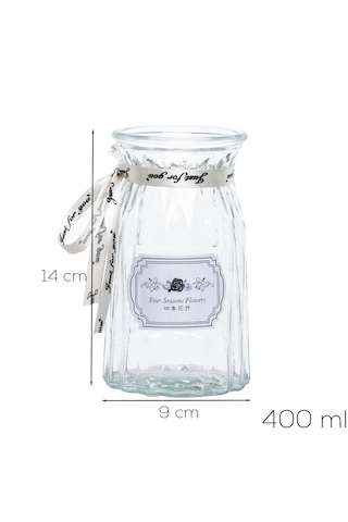 Porsima Dhz90220 Dekoratif Cam Vazo Şeffaf 14cm-400ml