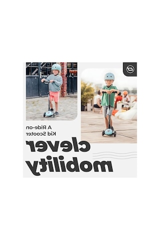 Turkuaz Renkli Led Tekerlekli Çocuk Scooter, Scoot And Ride Highwaykick 3 Açık Mavi