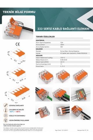 10adet Kompakt Tırnaklı Çok Amaçlı Klemens - 2 Kutup